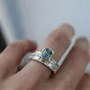 3 uds ácido azul cristal anillos para las mujeres de moda de oro amarillo de Color de la boda anillo de las mujeres de la marca de lujo de accesorios, regalos, joyería ► Foto 3/5