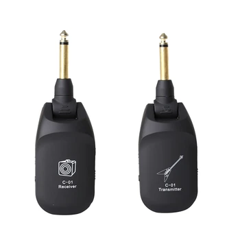 

Wireless Guitar System Built-in Rechargeable 4 Channels Wireless Guitar Transmitter Receiver for Electric Guitar Bass