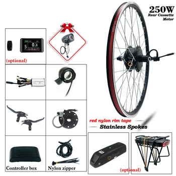 

eBike Kit 36V 250W Cassette Geared Wheel Hub Motor kt Controller Display Electric Bike Bicycle Conversion Kit For Bicycle