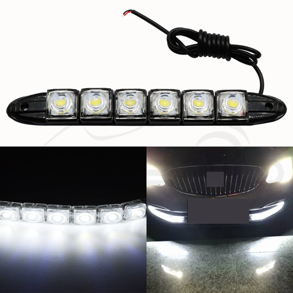 Hviero Car Styling COB DRL Fog Light Flexible Silicone white Daytime Running Lights Auto Led HeadLamp IP67 Waterproof 10w Bright Led car styling