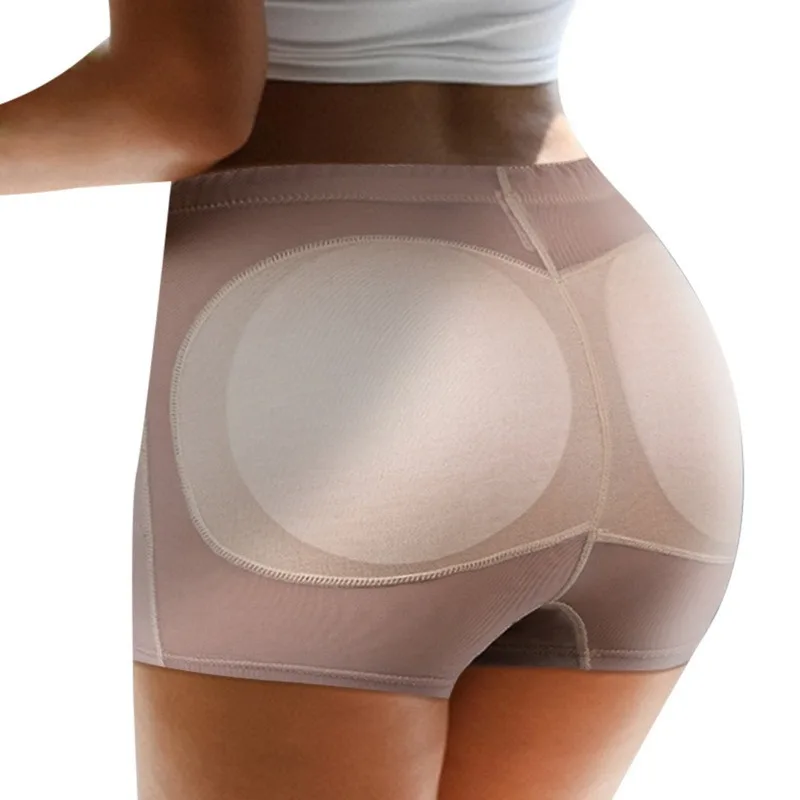 Sexy Women's Padded Butt Lifter Panties Booty Cross-Elastic Mesh Knickers Hip Enhancer Buttock Fake Butt Briefs Shapewear