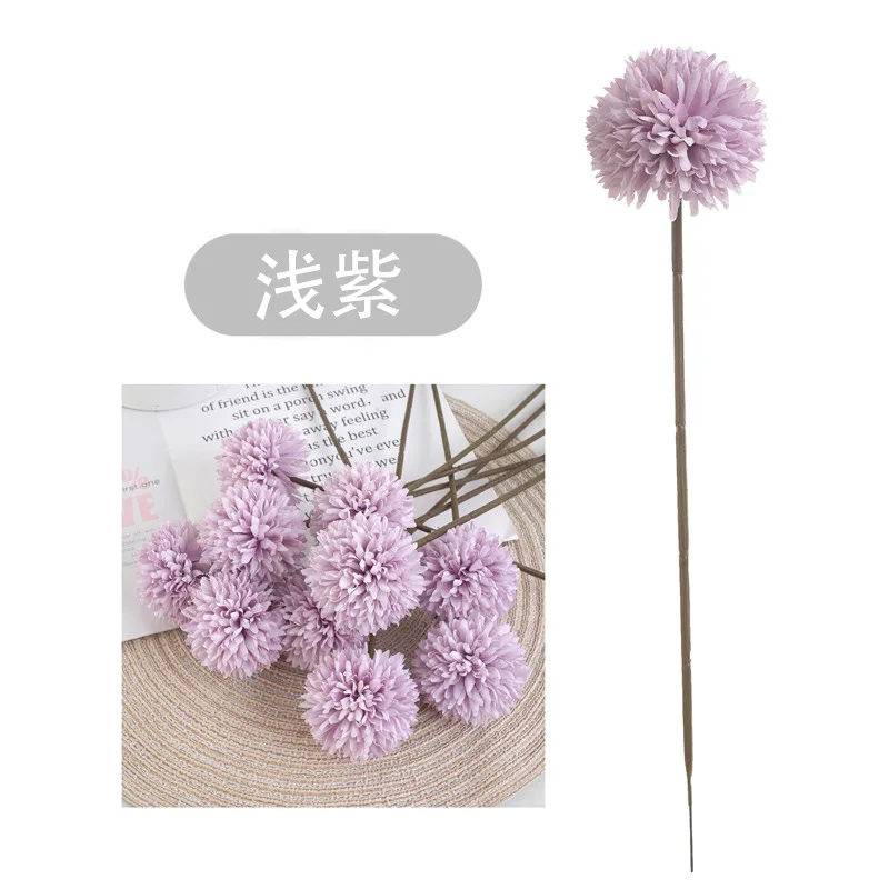 Small Chrysanthemum Ball Flower Pom Pom Flower Ball Echinacea Artificial Flower for Home Decor Living Room Decorative Flower