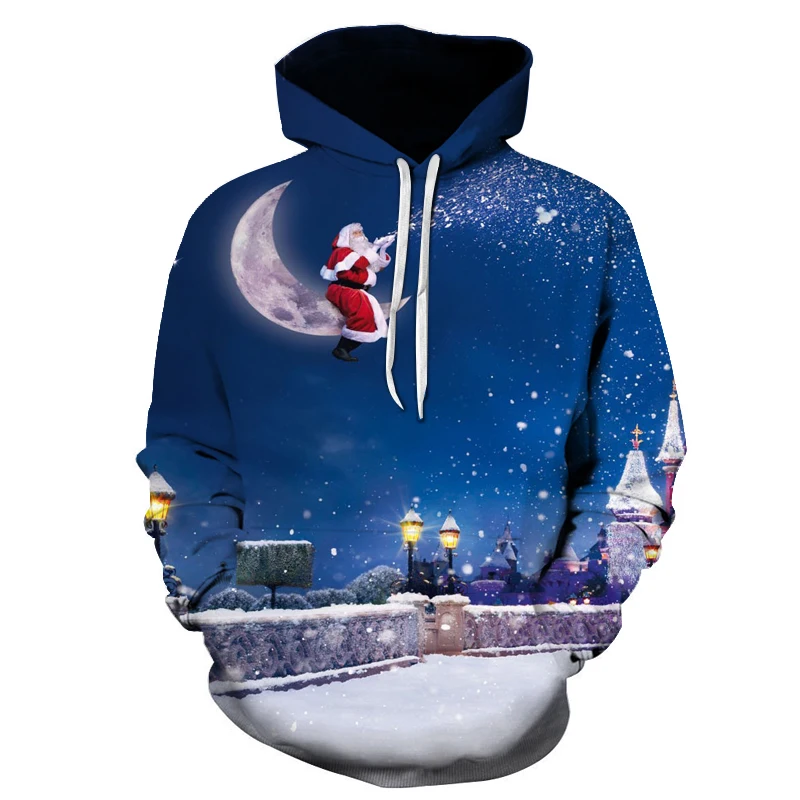 

Christmas Men's Hoodie 3d Printing Men's Sweatshirt Fall Winter Fashion Holiday Theme Family Wear Simple Men/women Jacket Tops