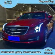 Автомобильный стиль светодиодный фары для Cadillac ATS 14-18 для ATS Головной фонарь все светодиодный DRL Объектив двойной луч H7 HID Xenon bi xenon объектив