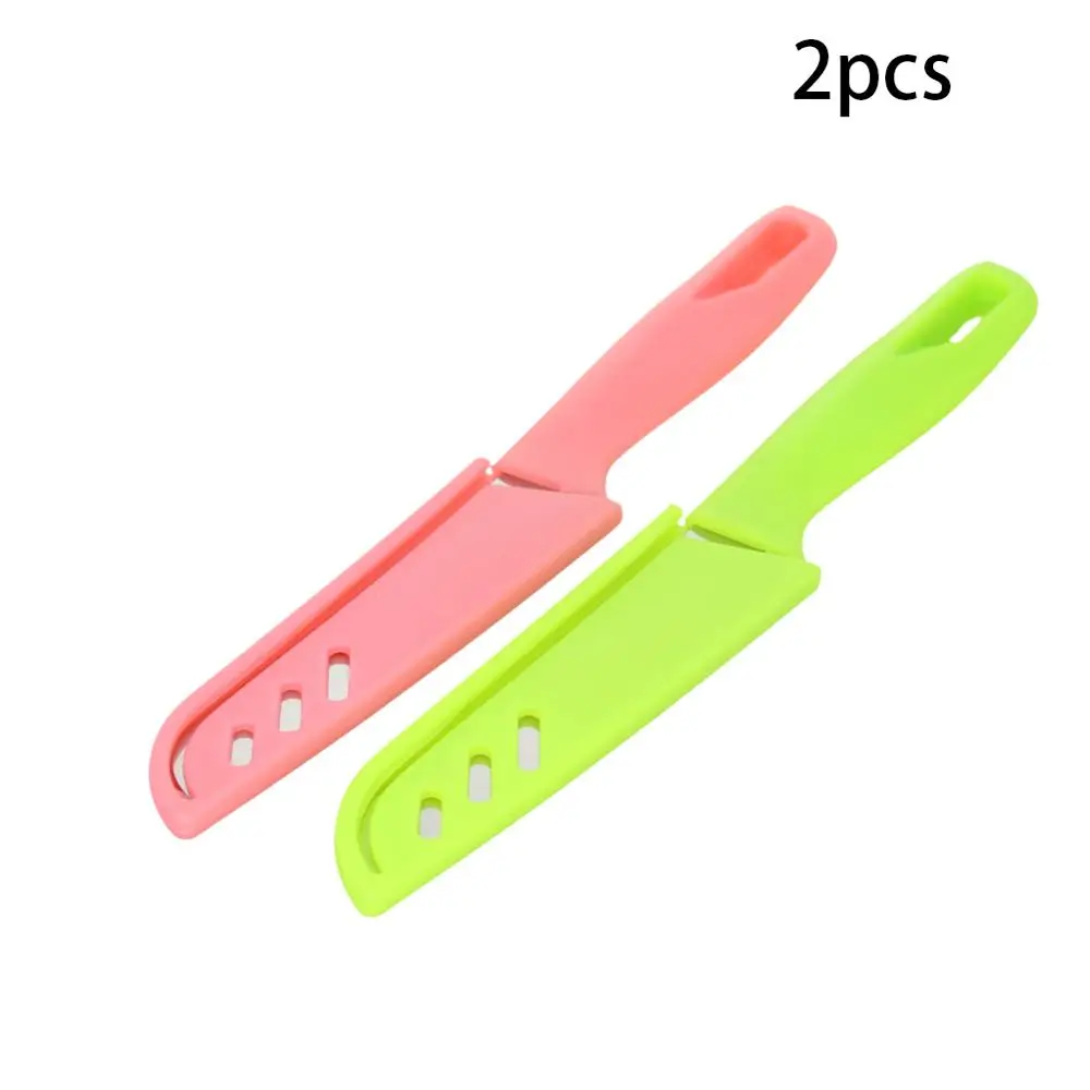 

2PCS Stainless Steel Barbecue Portable Kitchen Knife Peeler Cover Bread Slice Auxiliary Food Fruit Knife Outdoor Camping Supplie