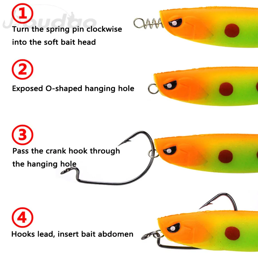 Jioudao 50pcs/lot Fishing Hooks Carbon Steel Wide Super Lock Fishhooks Soft Worm Lure Softjerk Hooks 1/0#-5/0# Fishing Tackle