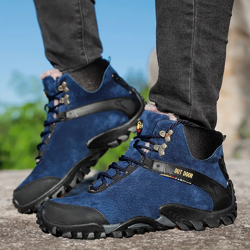 

Men Hiking Shoes Male Leather Walking Ankle Boots Anti-slip Outdoor Sport Sneaker Men Athletic Winter Footwear Zapatillas Hombre