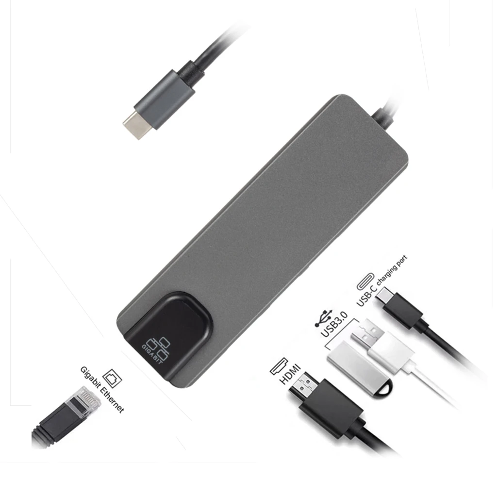 Gigabit Ethernet Adapter w// USB 3.1 Charging Port USB-C to HDMI USB 3.0 OTG