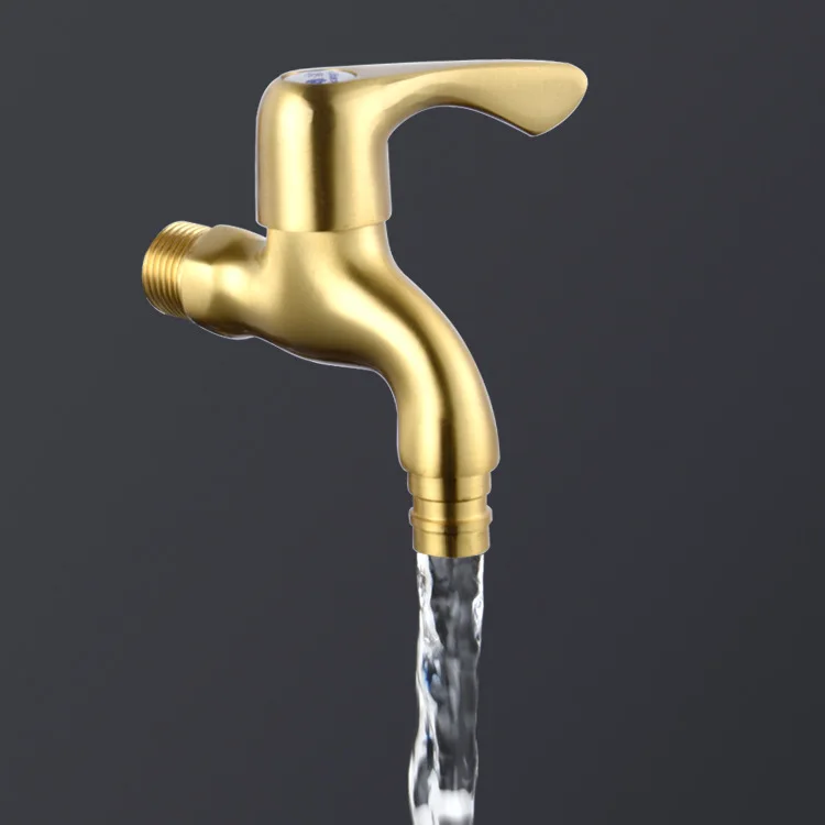 

Copper Color Luxury Gold Color Quick Opening One-piece Washing Machine Faucet Thick Hot And Cold Water Universal Faucets 4 Point