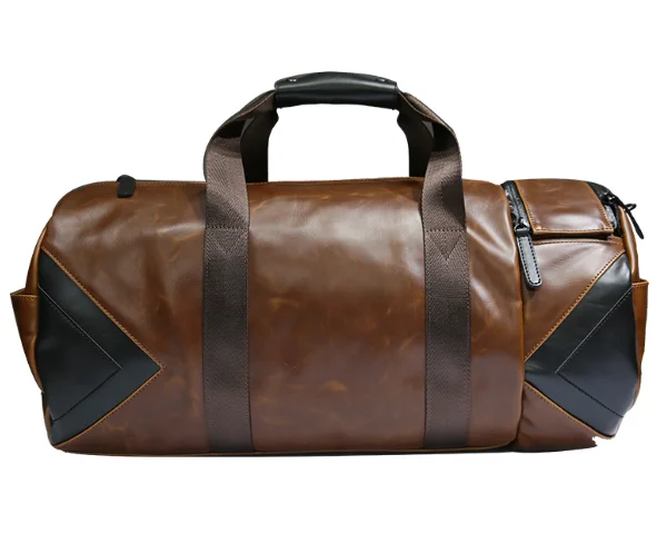 Ретро коричневое ведро дорожные сумки Большая искусственная кожа Crazy Horse сумки на плечо мужская дорожная сумка в деловом стиле