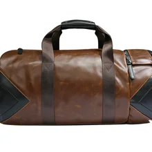 Ретро коричневое ведро дорожные сумки Большая искусственная кожа Crazy Horse сумки на плечо мужская дорожная сумка в деловом стиле