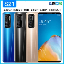 Günstige Smart Telefon S21 512MB + 4GB Handy 5,8 Inch Bildschirm Android 4,4 Entsperrt Dual Sim Mobiltelefon Celular 4500mAh Große batterie