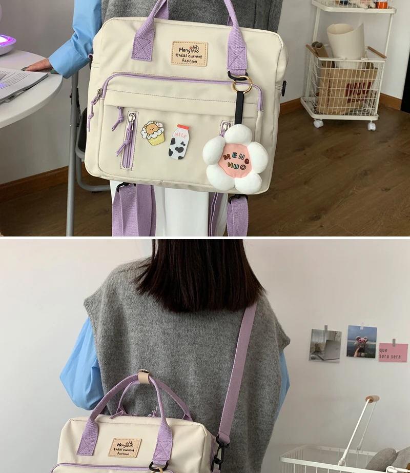 Fashionable Girl multi-function Waterproof Nylon Backpack Korean Style Students Small Schoolbag Japanese Women Casual Travel bag classy sling bags