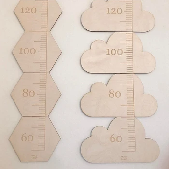 

A Set Kids Height Ruler Wooden Nordic Children Height Growth Chart Ornaments Baby Shower Birthday Party Home Decoration