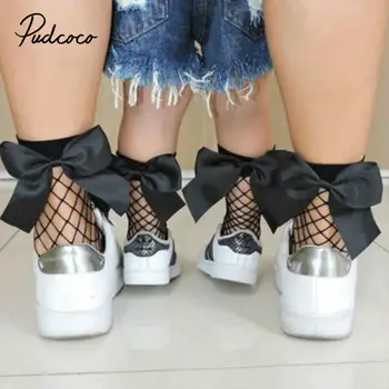

1Pair Women Baby Girls Kids Mesh Socks Bow Fishnet Ankle High Lace Fish Net Vintage Short Sock Fashion Summer 2019 Sale One Size