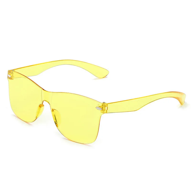 LeonLion цельные солнцезащитные очки кошачий глаз женские/мужские градиентные линзы Ретро зеркальные безободковые солнцезащитные очки винтажные дорожные очки UV400 - Цвет линз: Light Yellow