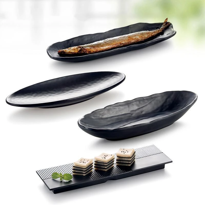 Sia Huat 1pcs Melamine Rectangular Shape Dinner Plate For Japanese Restaurant Plastic Black Matt Finishing Dinnerware Wholesale Dishes Plates Aliexpress
