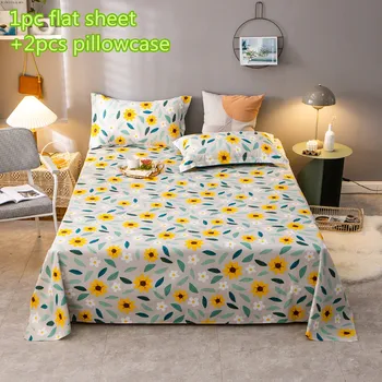 

Pure cotton bed sheet sets twin full Queen King Bedding flowers Bed set cartoon Bed Sheet Sets Pillowcases luxury flat sheet