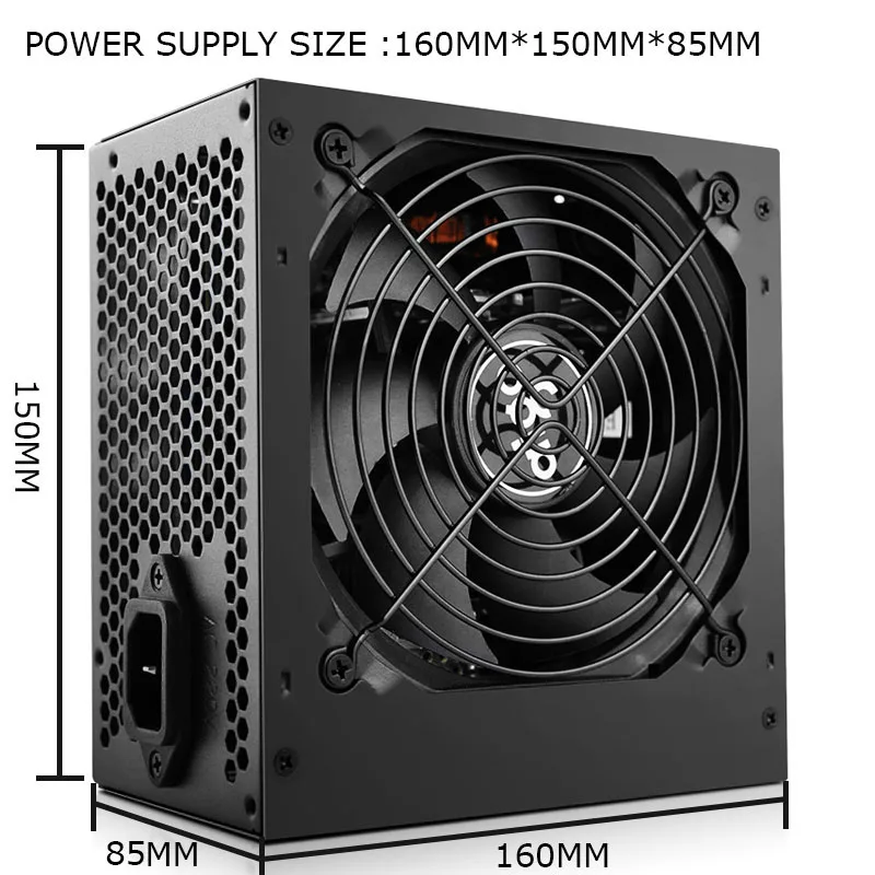 Блок питания Aigo для компьютера 550 Вт ATX mini psu itx 80 plus бронзовая штепсельная вилка