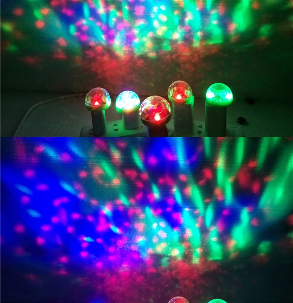USB мини светодиодный RGB вечерние Дискотека Сценический светильник вечерние клуб DJ KTV Рождественский волшебный телефон шар лампа мини лампа DJ светильник Show