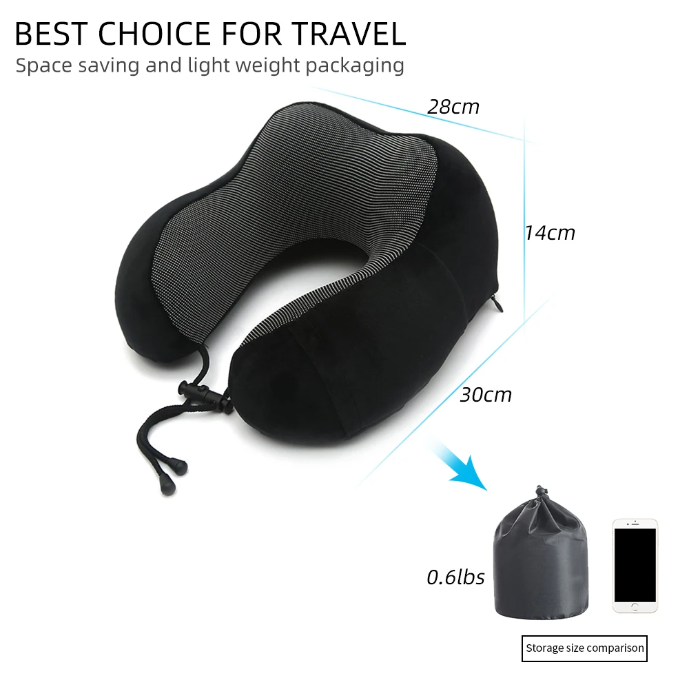 U-образная подушка для путешествий, подушка для шеи из пены с эффектом памяти, мягкий медленный отскок, набор для заботы о здоровье шейки с 3D масками для глаз, беруши, сумка - Цвет: F