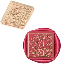 

Wax Seal Stamp Head Clock Removable Sealing Square Brass Stamp Head 25mm For Creative Gift Envelopes Cards Decoration