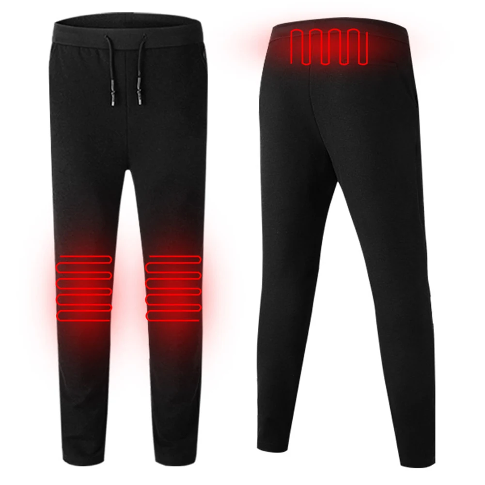  Pantalones calefactados eléctricos con bolsillo negro de temperatura ajustable largo y con carga US