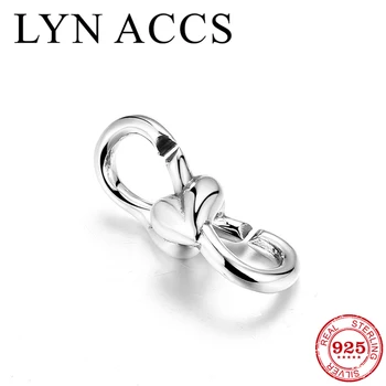 

unique 925 Sterling Silver Love Heart knot Charms Connector for Women Bracelets Jewelry Making