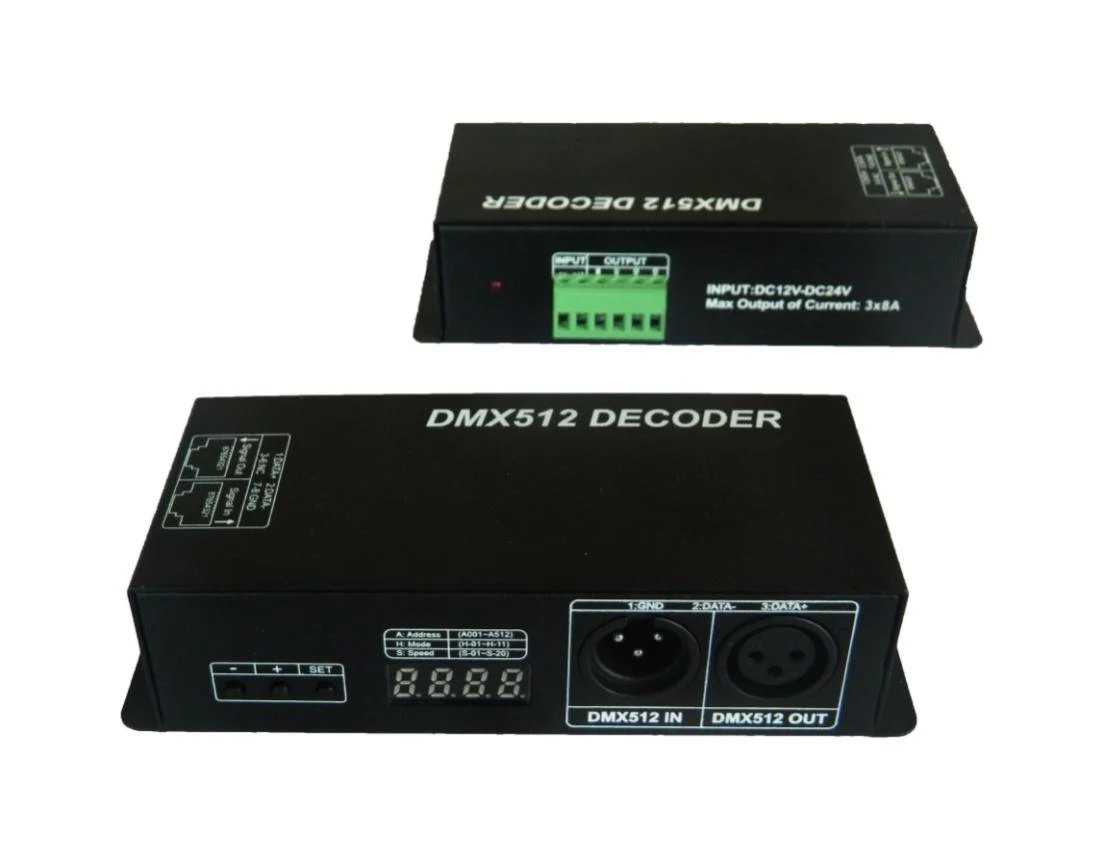 Светодиодный декодер DMX512 цифровой дисплей постоянный ток 5 В 12 24 трехканальный