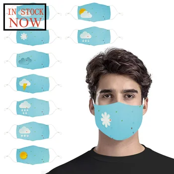 

9PCS Cloth Polyester Washable The Weather Reusable Mouth Face Masks Cover Fashion Mask Face Shield Masque Mouth-muffle