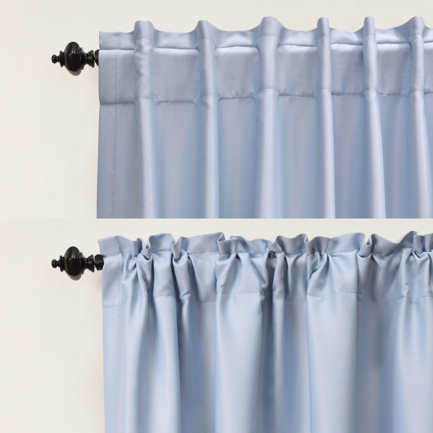 Solid Color Thermal Insulated 90% + Blackout Curtains for Living Room Bedroom Gray Black Blue Thick Window Curtain Treatment