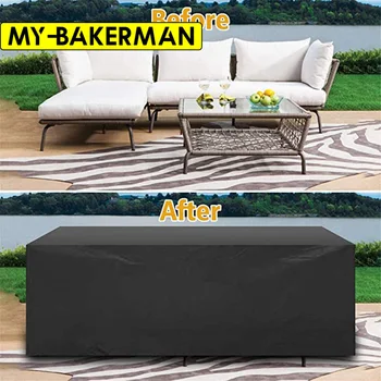 60 Size High Quality Outdoor Patio Waterproof Covers For Furniture Table Sofa Cover  210D Oxford Cloth Black Dust Cover 1