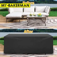 62 Size High Quality Outdoor Patio Waterproof Covers For Furniture Table Sofa Cover  210D Oxford Cloth Black Dust Cover 1