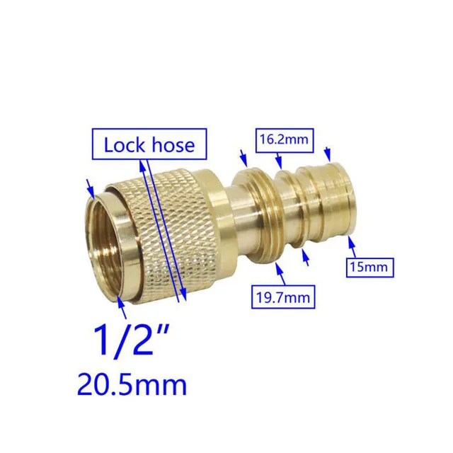 Sárgaréz Kert Öntöző Autómosó Vízpisztoly Fúvókával Záróanya 1/2 Szál Állítható Réz Sprinkler Fúvóka Öntözés 1Db - Image 3