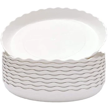 

10 Packs of Plant Flying Saucers-Plastic Flower Pot Trays for Indoor and Outdoor Plants (8 Inches)