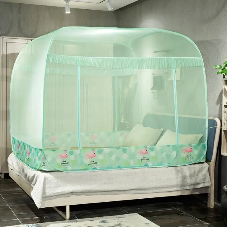 

Avoid Mosquito Net Mongolian Yurts Type Double Door Can Hang Fans Encryption Zipper Three Door Defence Mosquito 1.5m Bed 1.8m