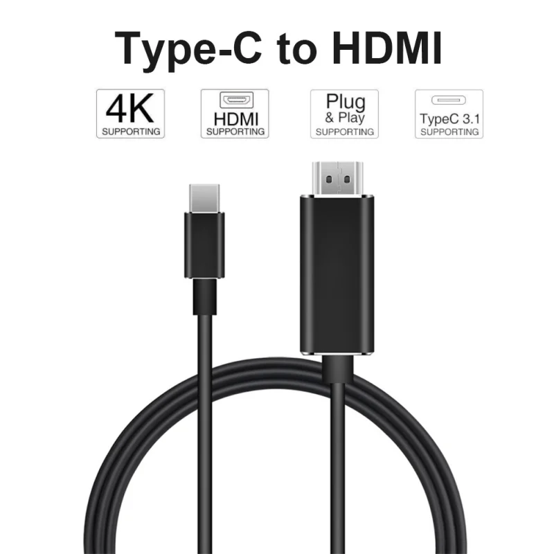 

NEW 4K USB Type C to HDMI HDTV AV TV Cable Adapter For iPad Samsung Galaxy S10 S9 S8 Note 9 Laptops Monitor etc Type-C interface