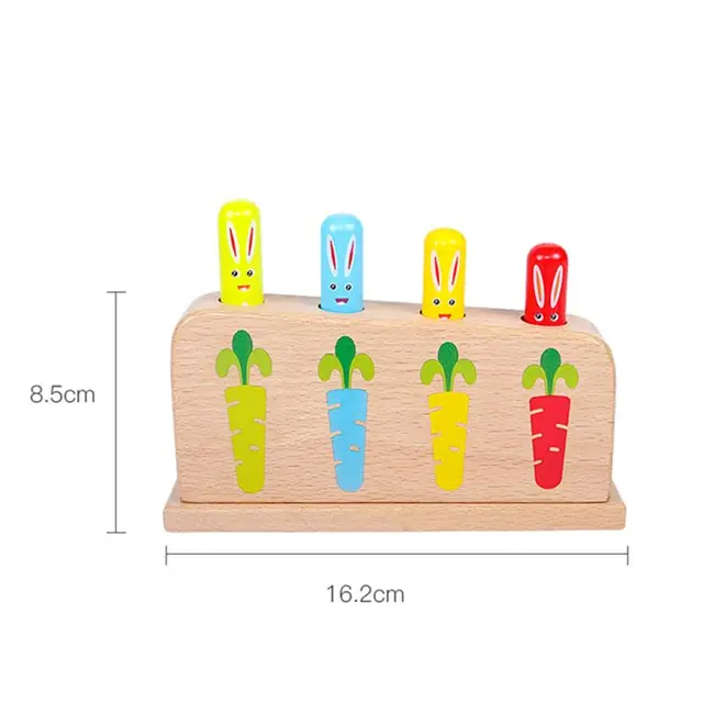Wood Rabbit Pop_up Toy Tap Bounce Stick Baby Kids Education Toy 6