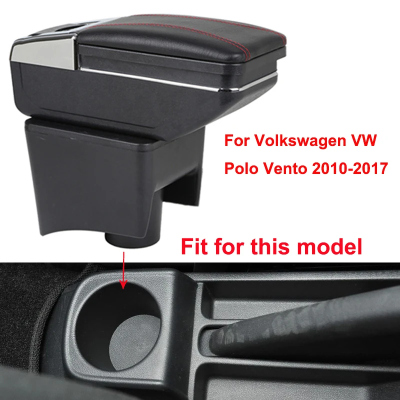 Подлокотник для Volkswagen Polo Vento 2010 2017 центральный ящик хранения с держателем чашки