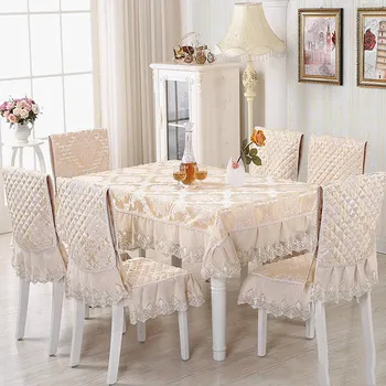 

Rectangle Printing Tablecloth Restaurant Tablecloth Suit Dustproof Chair Seat Cover Floral Pattern Table Cover For Dining Room W