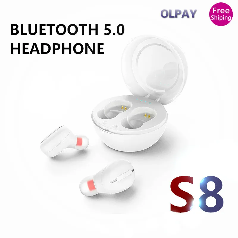 Oringinal S8 Bluetooth Earphones TWS Wireless Earbuds Sport Handsfree In ear Earbud Headset with Charging Box for IPhone Android