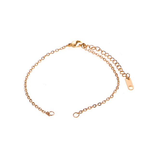 Stainless Steel Bracelets Findings Rose Gold Silver Color Adjustable 18cm Long For DIY Fashion Bracelet Jewelry, 1 Piece