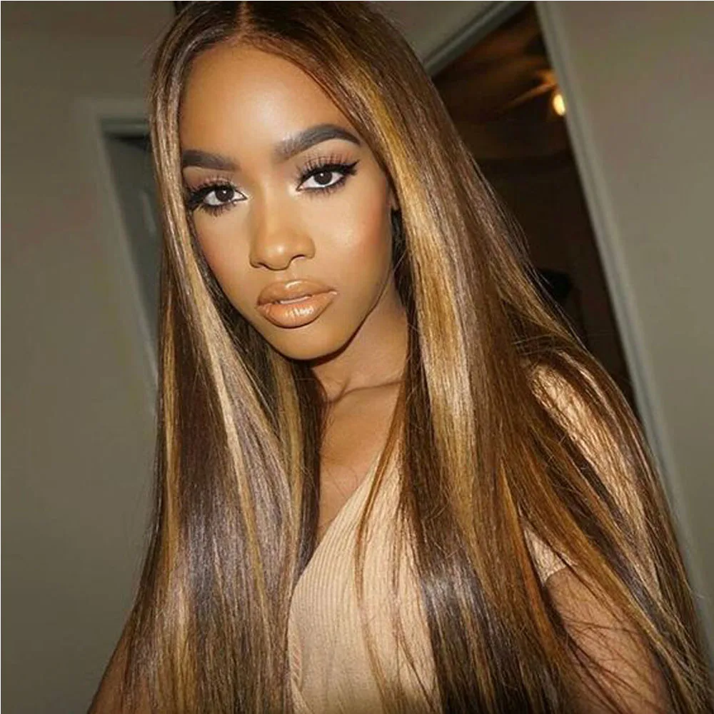 

BEAUDIVA Pre-Colored Human Hair Weave Brazilian Hair P4/27 Straight 3 or 4 Bundles Remy Hair Free Shipping