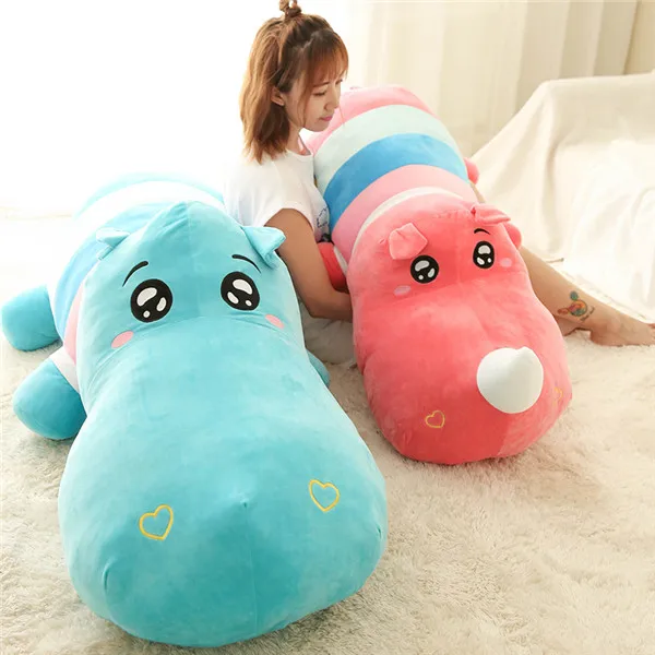 Fancytrader 63â€˜â€™ Cute Giant Stuffed Plush Hippo Toy Big Colorful Hippo Stuffed Toy Nice Birthday Gift 160cm 3 Colors 3 Sizes (3)