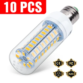 10PCS E27 Led 램프 220V E14 옥수수 램프 3W 5W 7W 9W 12W 15W GU10 Lampada Led 전구 G9 Led 램프 조명 B22 샹들리에 조명 240V