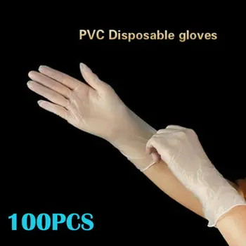 

New ransparent Gloves Unisex Disposable PVC Gloves for Work Food Service Washing Cleaning 100pcs