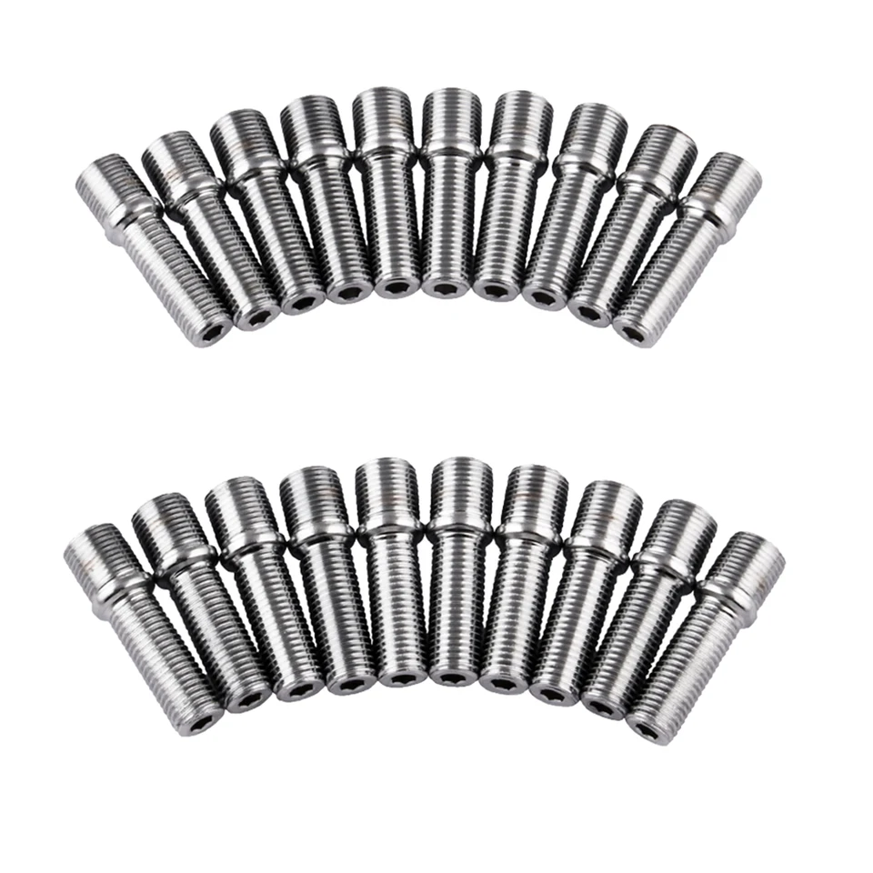 A ABSOPRO M12x1.5 32mm Lunghezza Moto Cavo Vite Set Argento Tono - 12pz