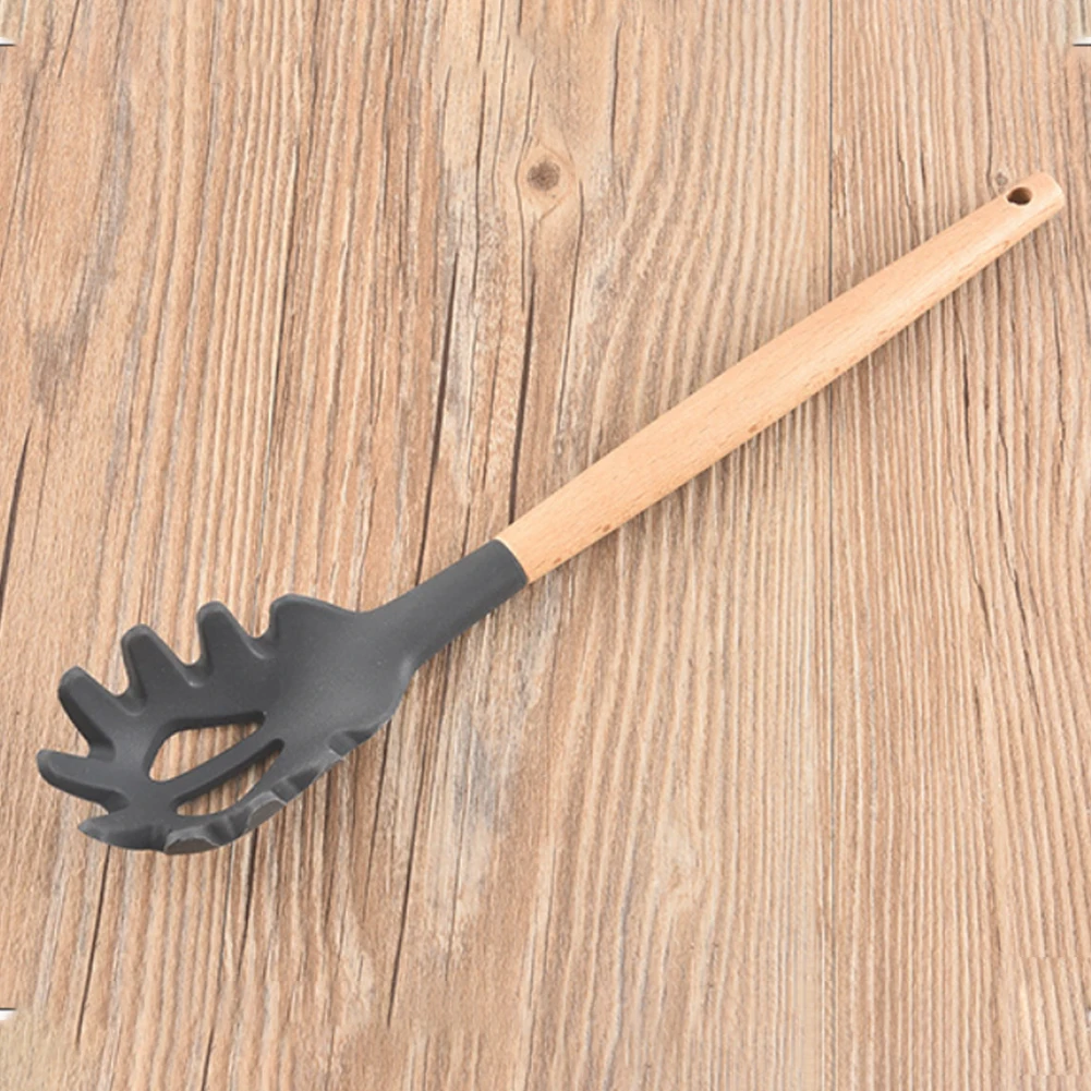 6pcs Nonstick Gift With Holes Silicone Spatula Shovel Restaurant Gadgets Wooden Spoon Food Grade Hotel Cooking Utensil Cookware