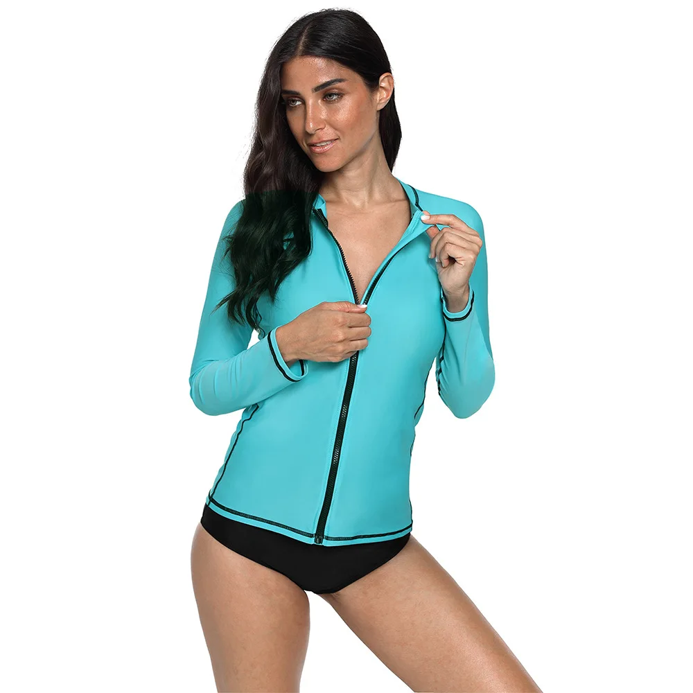Женские рубашки для плавания с длинным рукавом топ защитой от солнца UPF 50 | Спорт и