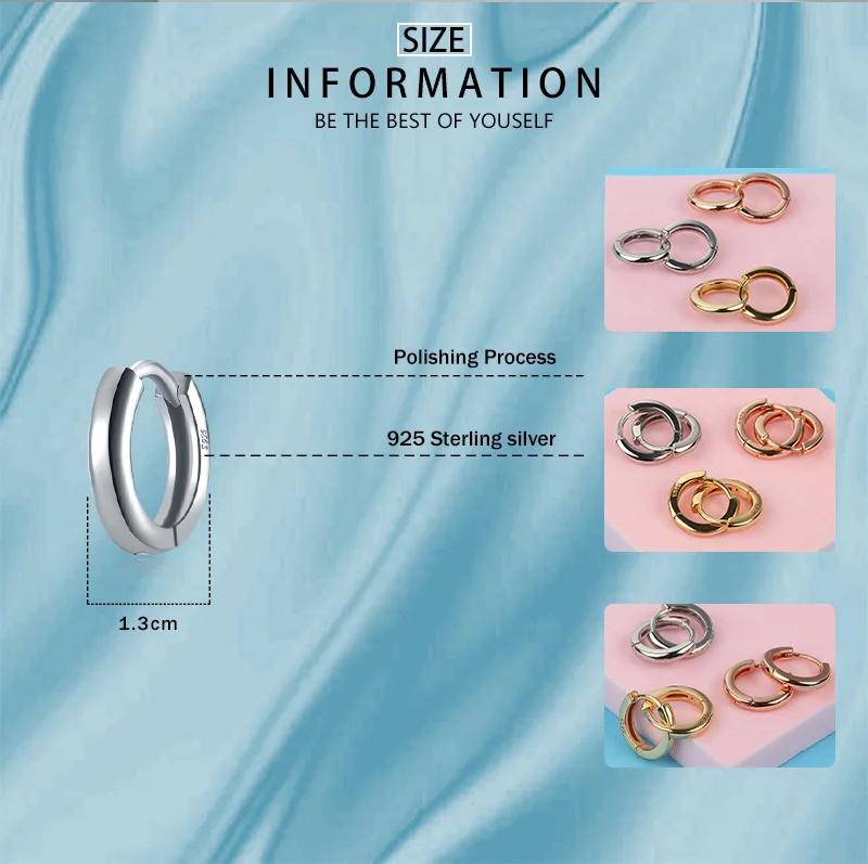 Summer New 925 Sterling Silver Hoop Earrings Original For Women Luxury Fashion Jewelry Party Rose Gold Huggie Earring 2021 Trend